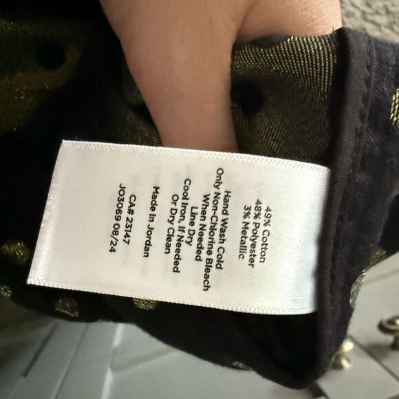 Talbots Women’s 12 Black Gold Metallic Chino Work Pants New - Picture 5 of 5